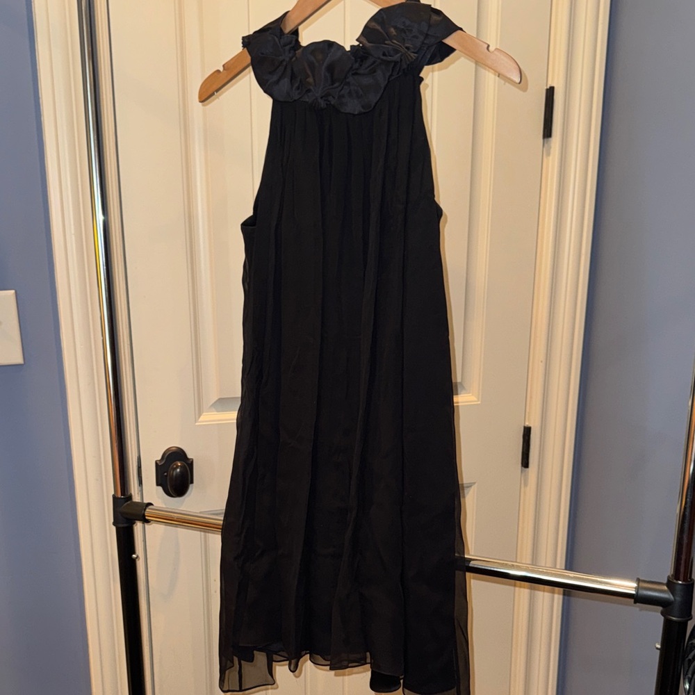 AnnLeman Black Satin Dress.  Size XS